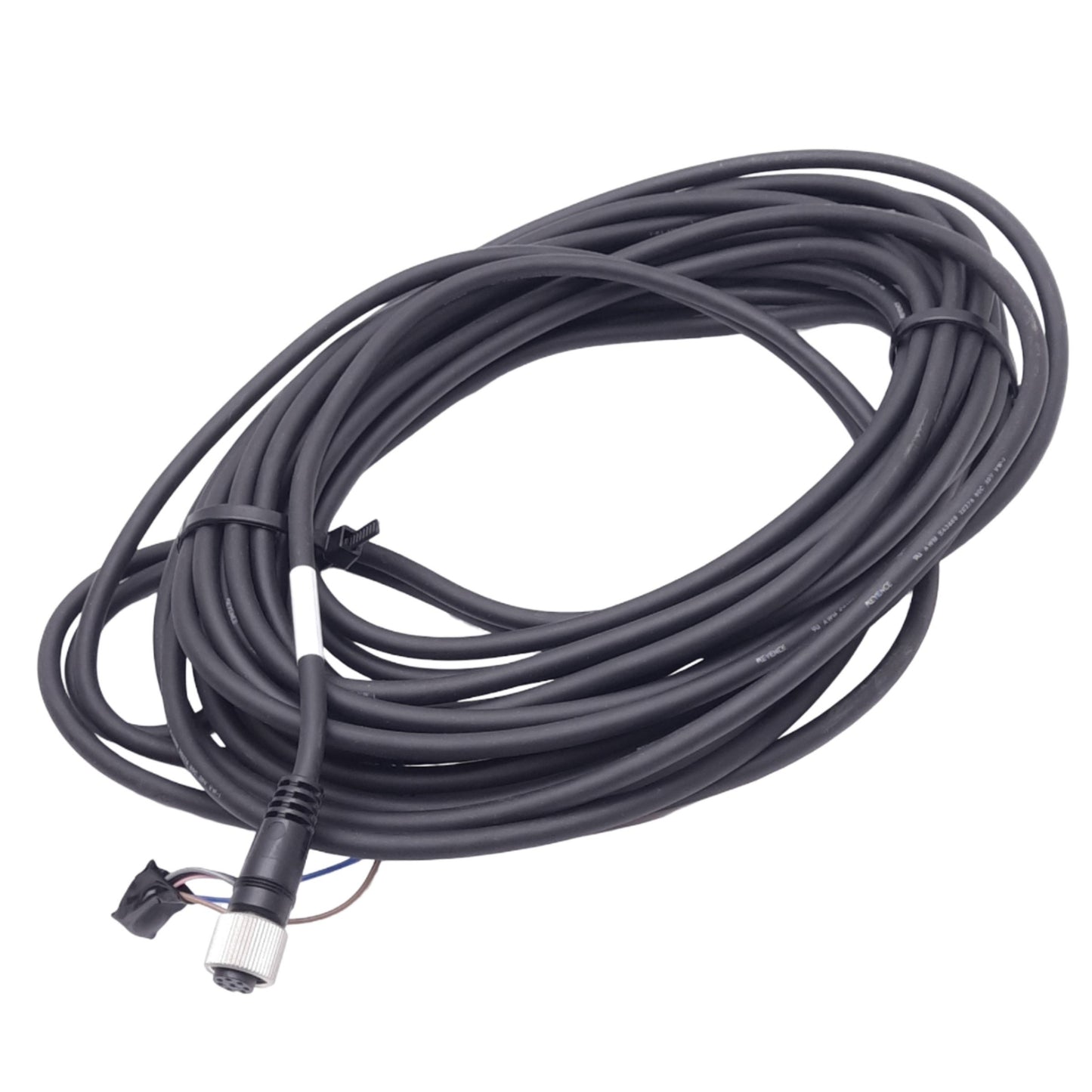 Used Keyence FD-HCB10 Power Supply Cable, M12 8-Pin Female to Flying Leads, 8m Length