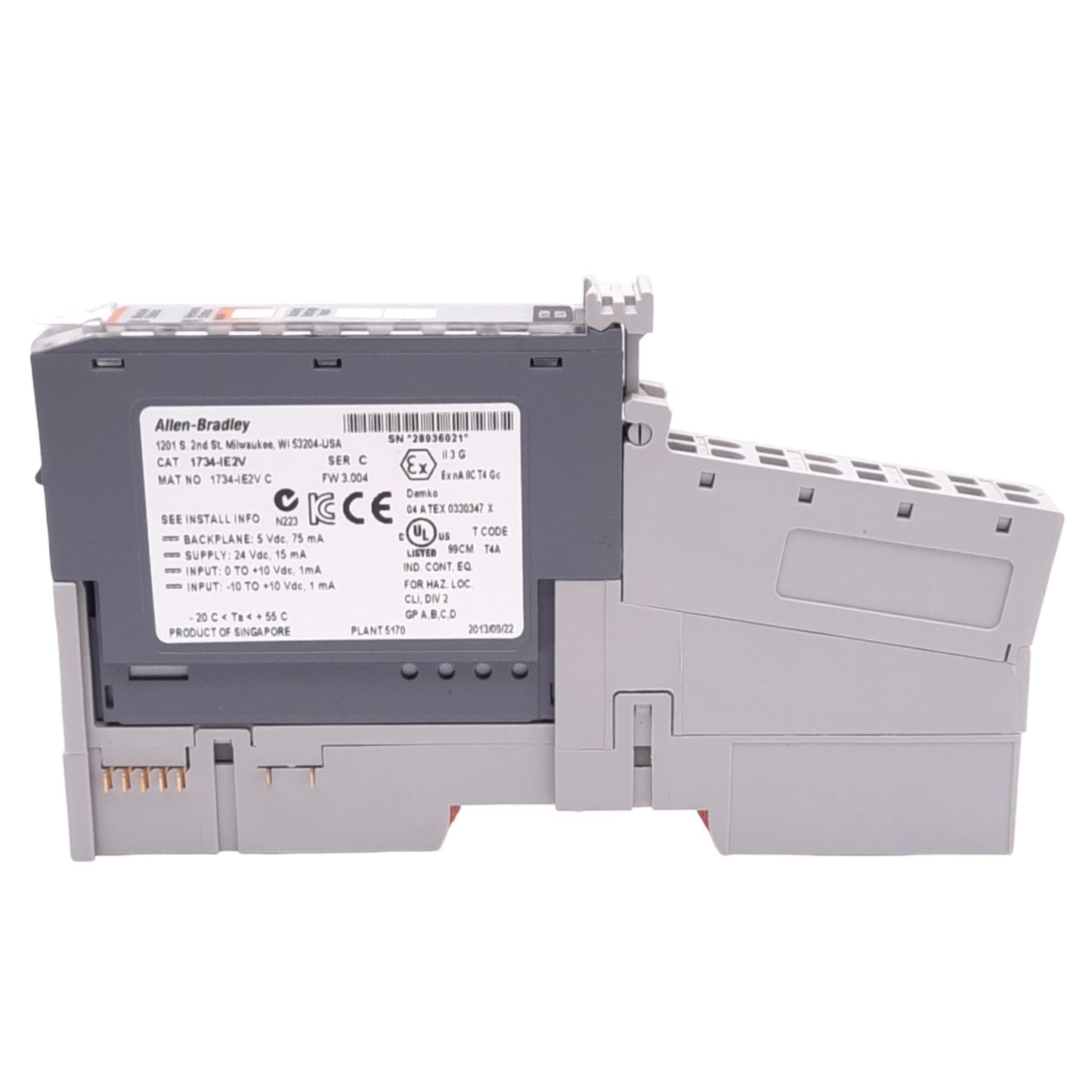 Used Allen Bradley 1734-IE2V POINT I/O Analog Input Module, 2-Input 0-10VDC, 24VDC