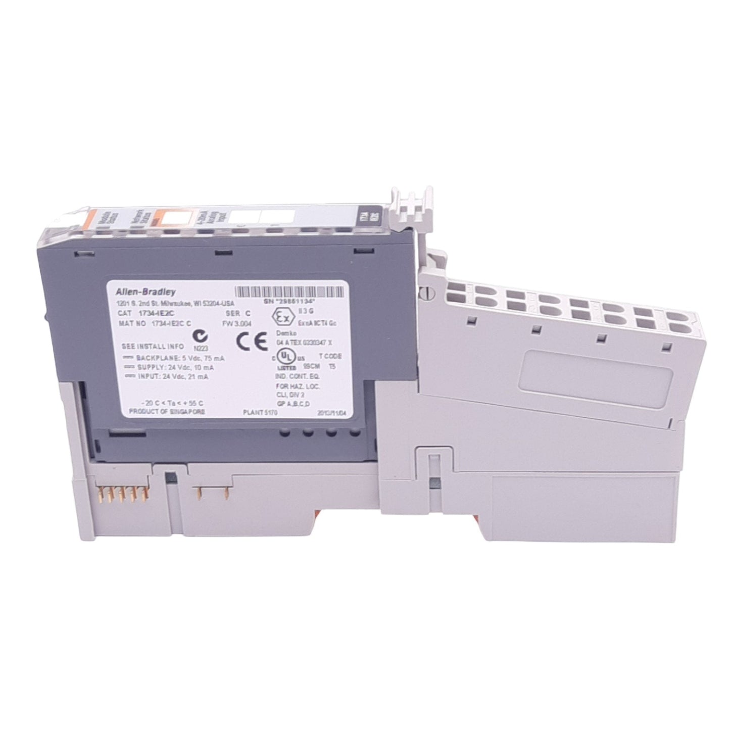 Used Allen Bradley 1734-IE2C POINT I/O Analog Input Module, 2-Input 4-20mA, 24VDC