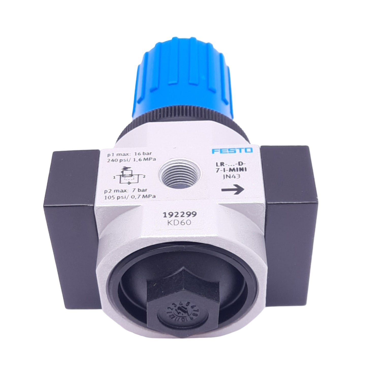 New Festo LR-1/8-D-7-I-MINI Pressure Regulator, G1/8, 0.5-7bar Set, 16bar Max