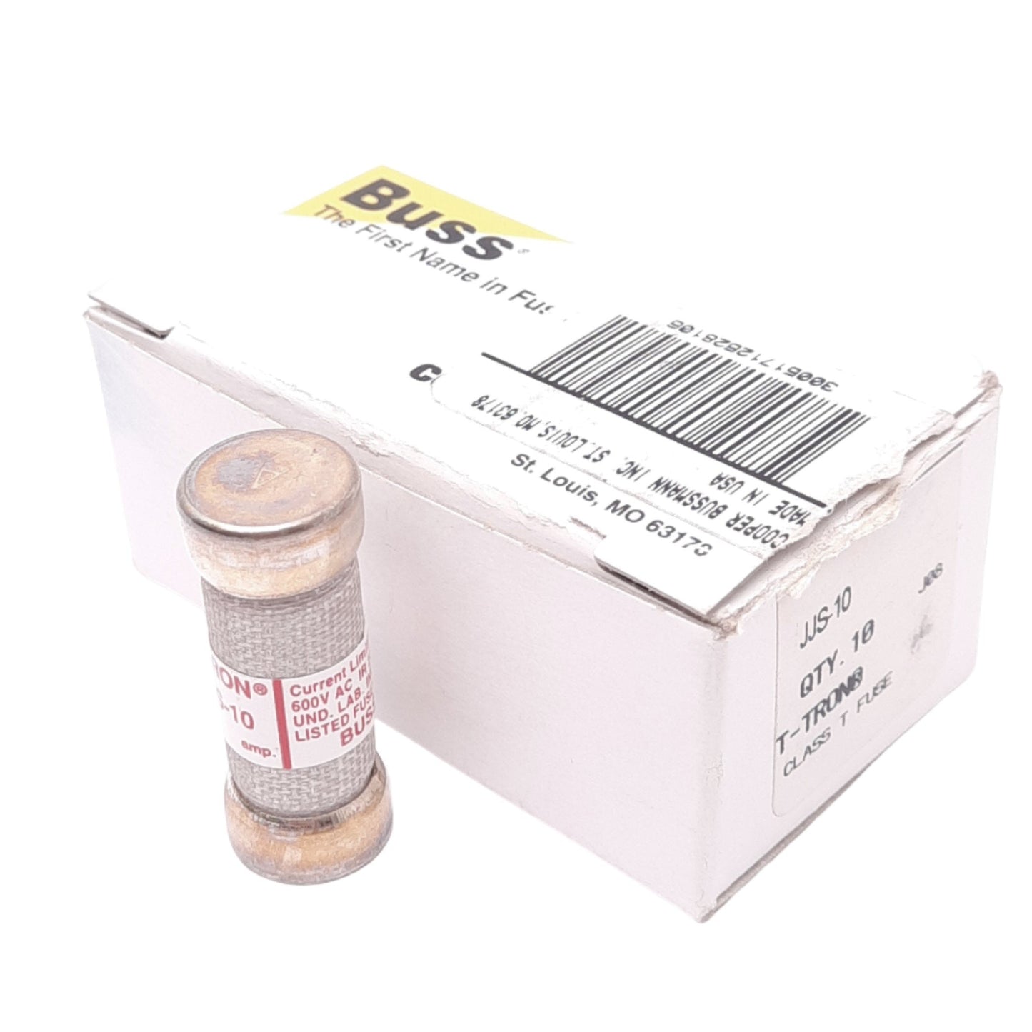 New Lot of 10 Eaton Bussmann JJS-10 Fast Acting Fuses, 10A, 600VAC, Class T