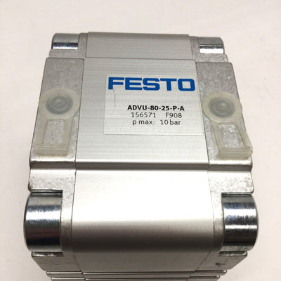 New – Open box Festo ADVU-80-25-P-A Compact Pneumatic Air Cylinder 80mm Bore, 25mm Stroke