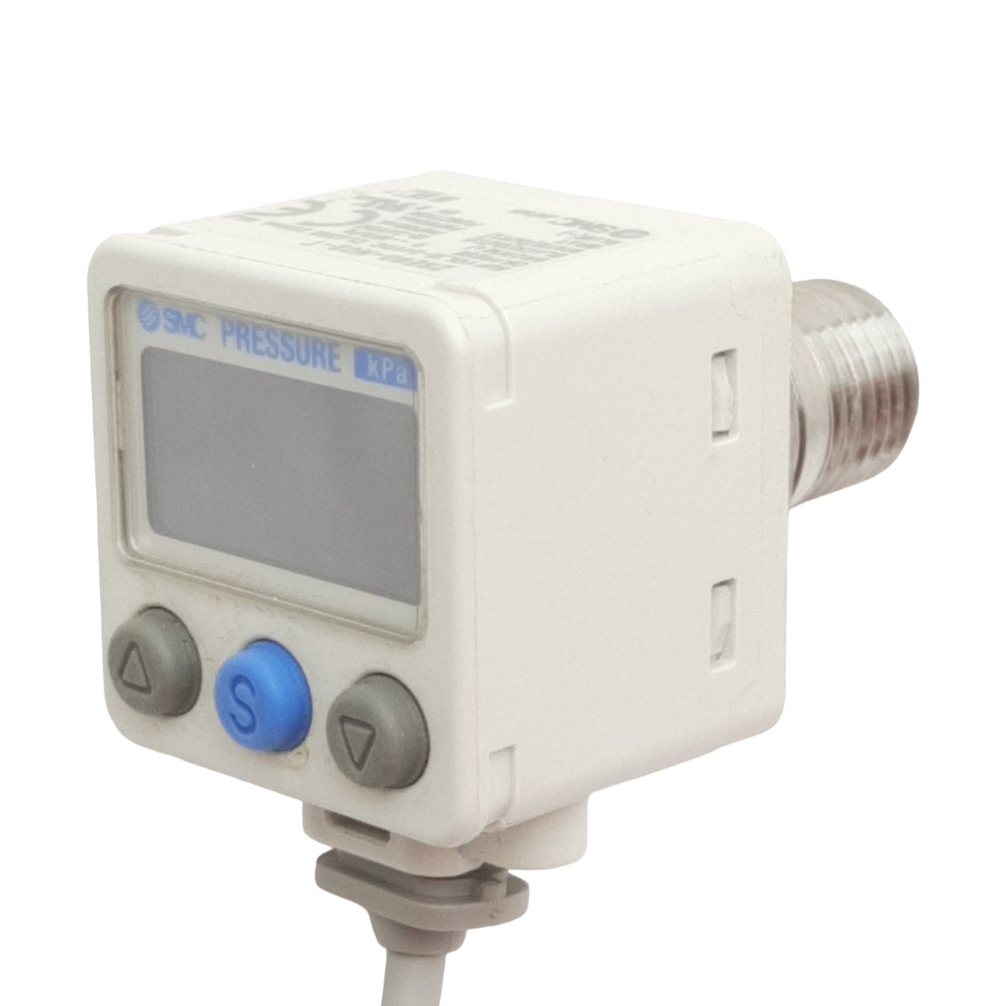 Used SMC ZSE80-N02-T Digital Pressure Switch, PNP, 0-101kPa, 1/4in NPT, 80mA 12-24VDC
