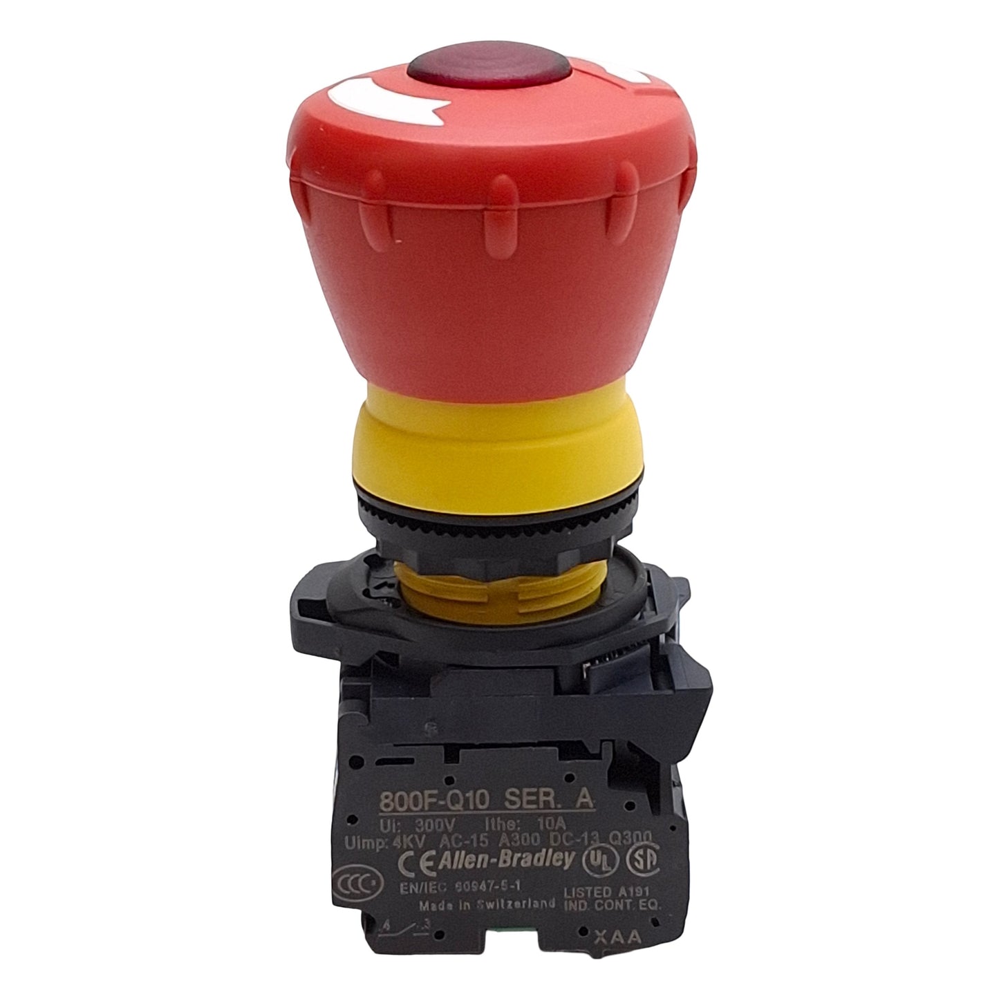 Used Allen Bradley 800FP-LMT44 Illuminated E-Stop Pushbutton ø40mm 1NO+1NC 300V 10A