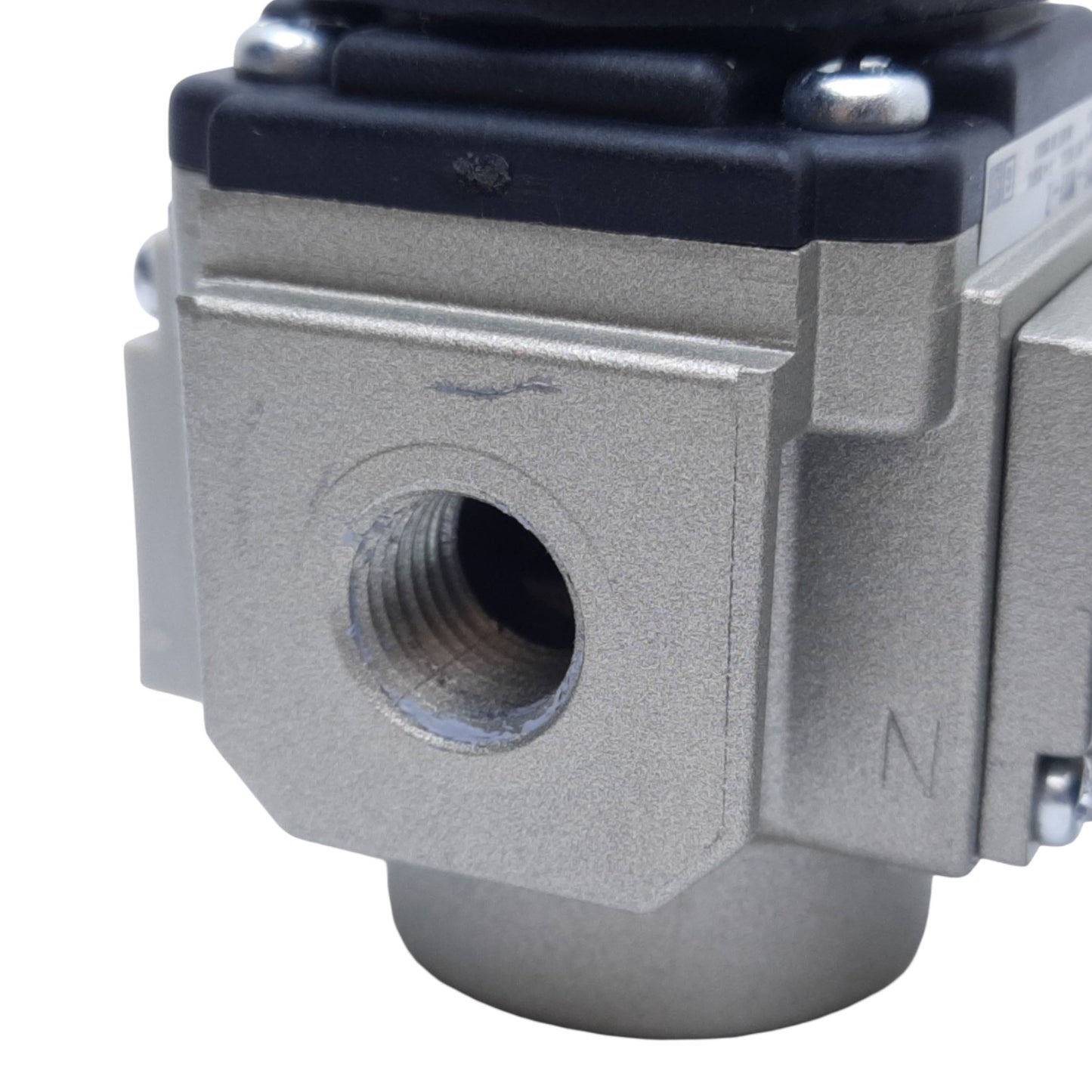 Used SMC AR25-N02-Z Pneumatic Valve Regulator w/ Dial Gauge, 1/4" NPT, 7-125psi Set
