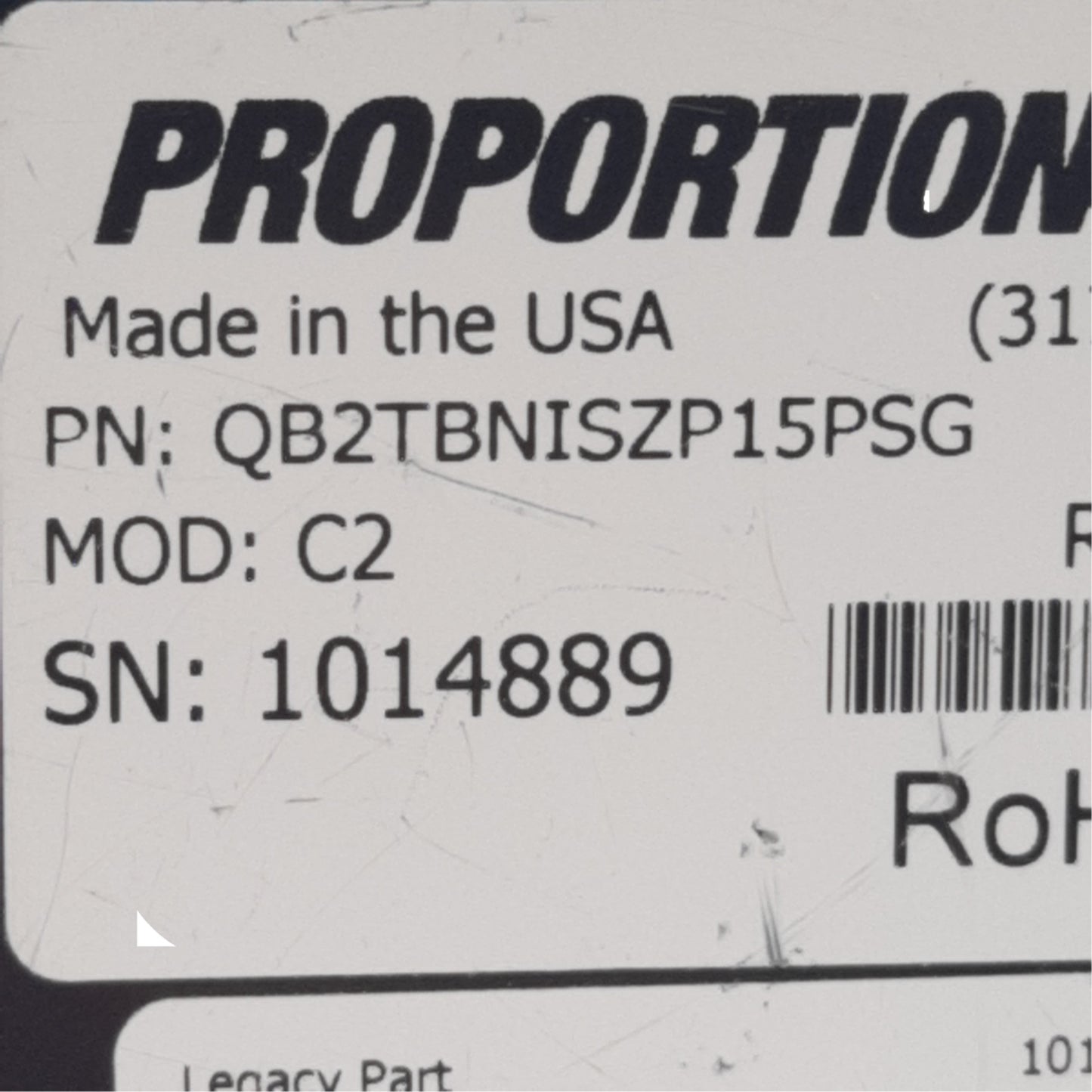 Used Proportion Air QB2TBNISZP15PSG Electronic Pressure Regulator, 15PSIG, 1.2SCFM