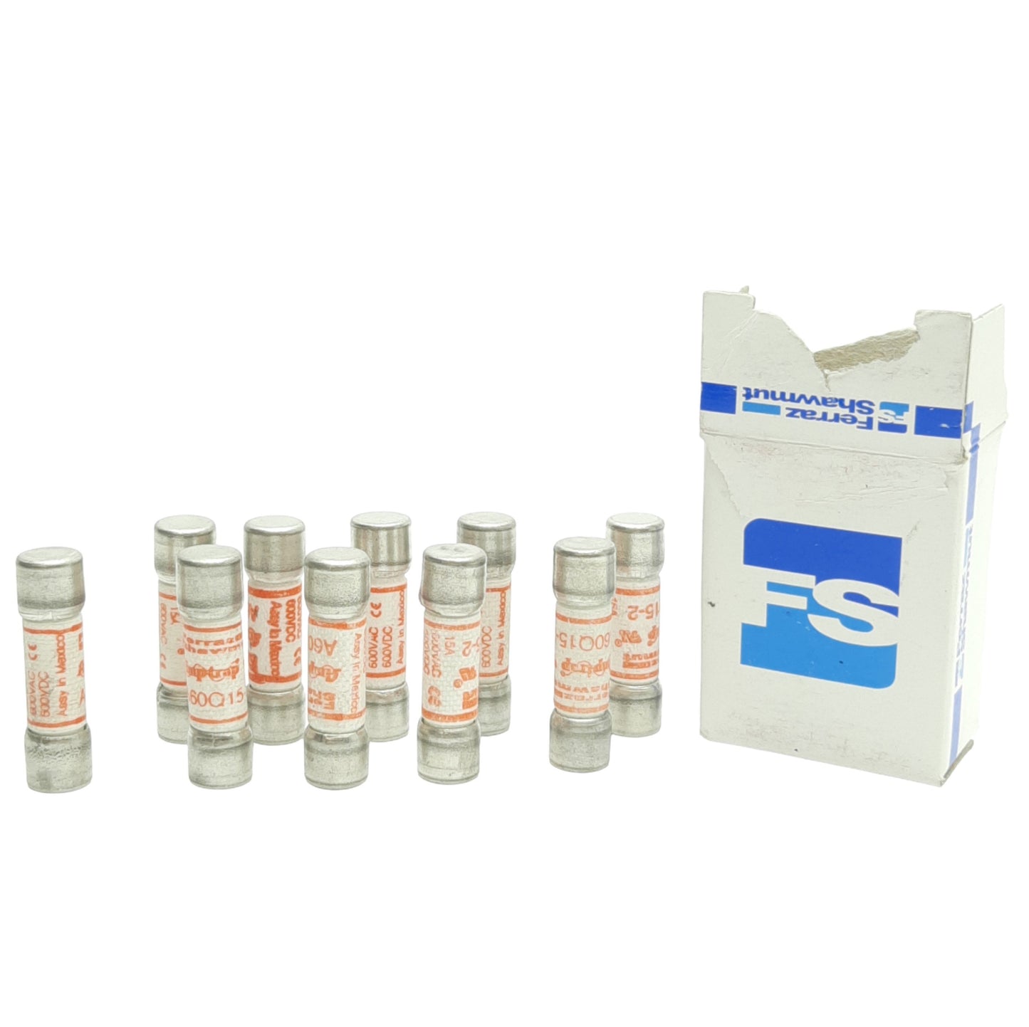 New Lot of 10Ferraz Shawmut A60Q15-2 Amp-Trap Fast-Acting Fuses, 15A, 600VAC/DC