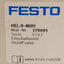 New Festo HEL-D-MIDI On/Off Piston Gate Valve, 2/2-Way, 3-16bar, G1/4in, 24VDC Coil