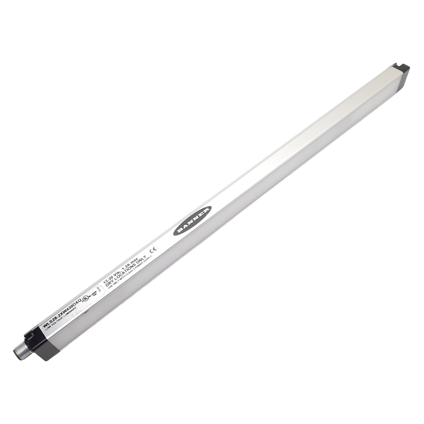 Used Banner WLS28-2XW430DXQ LED Strip Light Cool White, 12-30VDC 1.2A, 4-P M12, 430mm