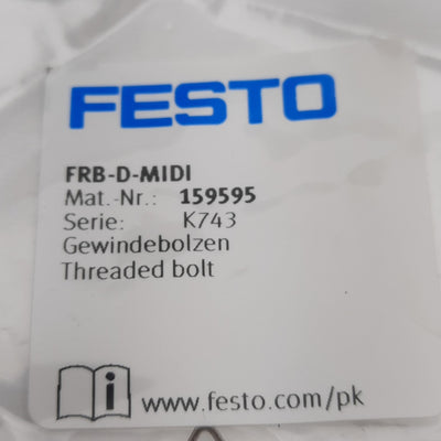 New Lot of 3 Festo FRB-D-MIDI 159595 Threaded Bolt, M5 Thread, CRC 2, 61.8 mm Length