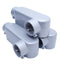 Used Lot of 3 Sigma Engineered Solutions E121488 Conduit Body, 1" LR, Vol. 12.2 cu.in