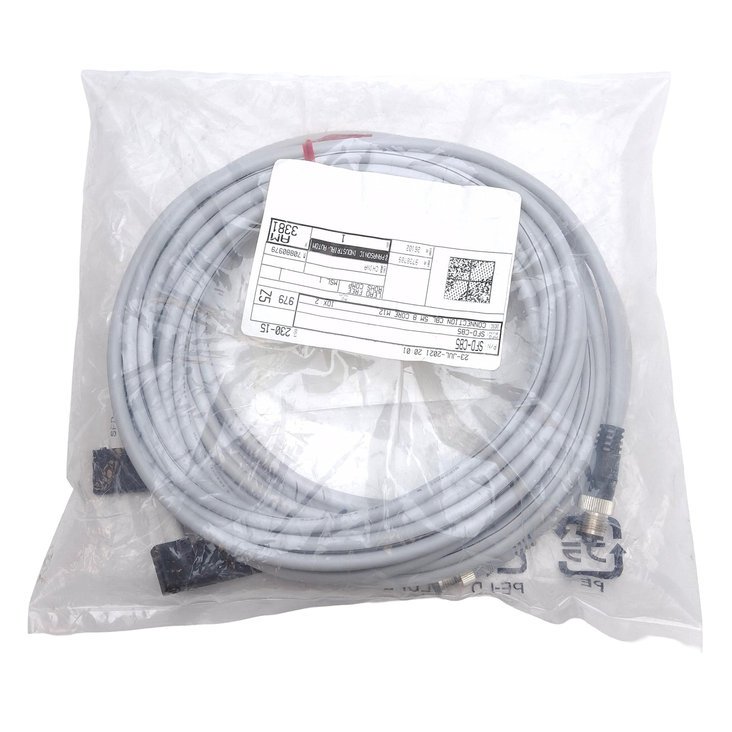 New Panasonic SFD-CB5 Connecting Cables For SF4D Series Light Curtain, M12 8-Pin, 5m