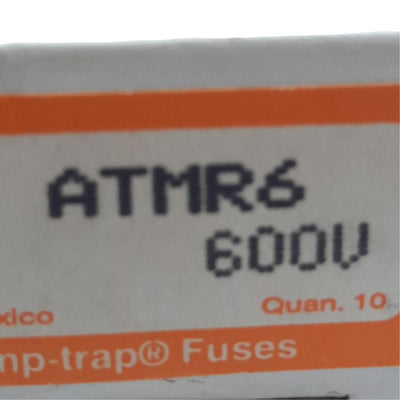 New Lot of 8 Ferraz Shawmut ATMR6 Fast Acting Fuse, 6A, 600VAC/DC, 13/32inx1-1/2in