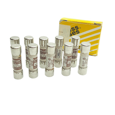 New Lot of 10 Bussmann KTK-1-1/2 Fast Acting Fuse, 1 1/2A, 600VAC, 0.41in x 1.5in