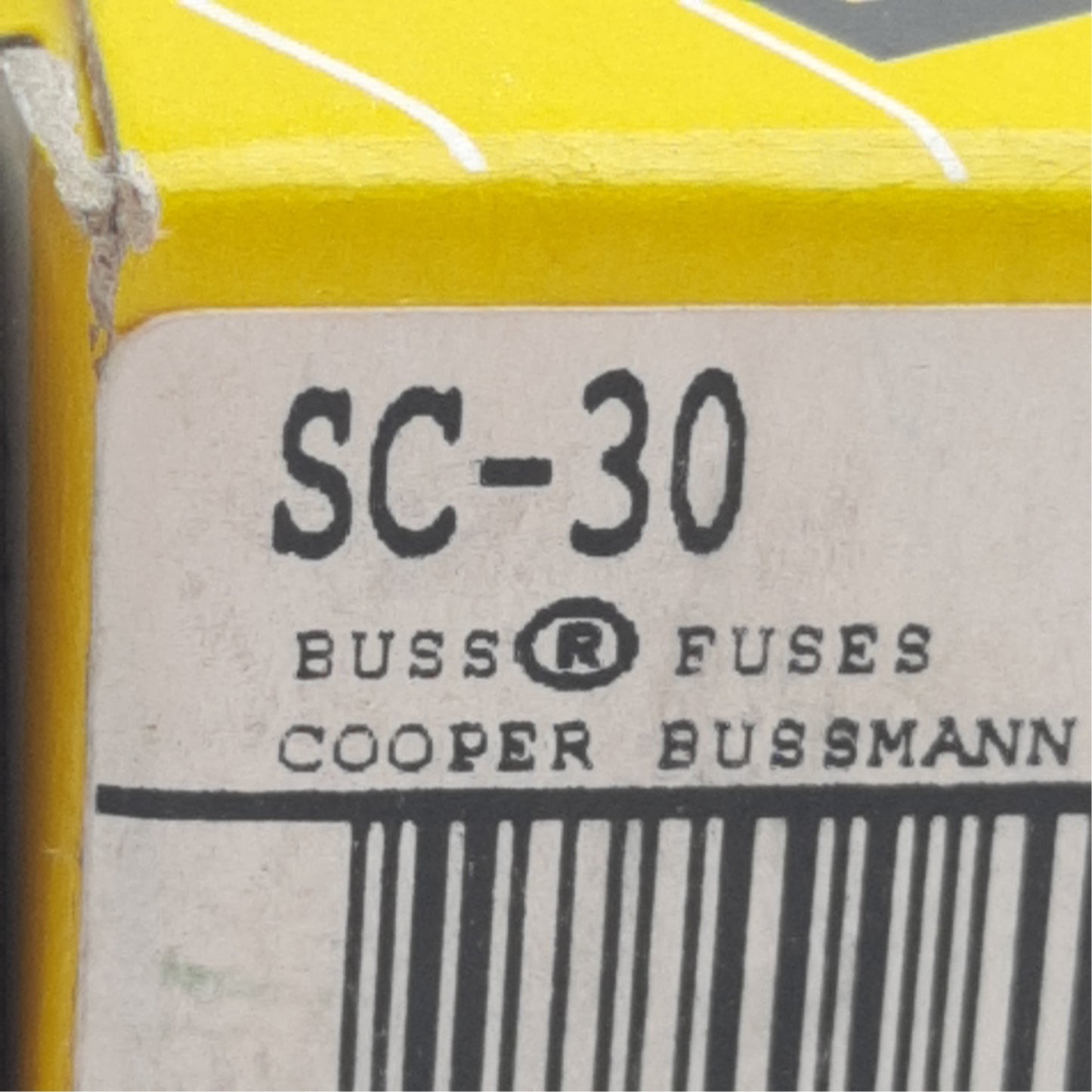 New Lot of 8 Bussmann SC-30 Time Delay Fuse, 30A, 480VAC, 300VDC, 0.41in x 1.62in