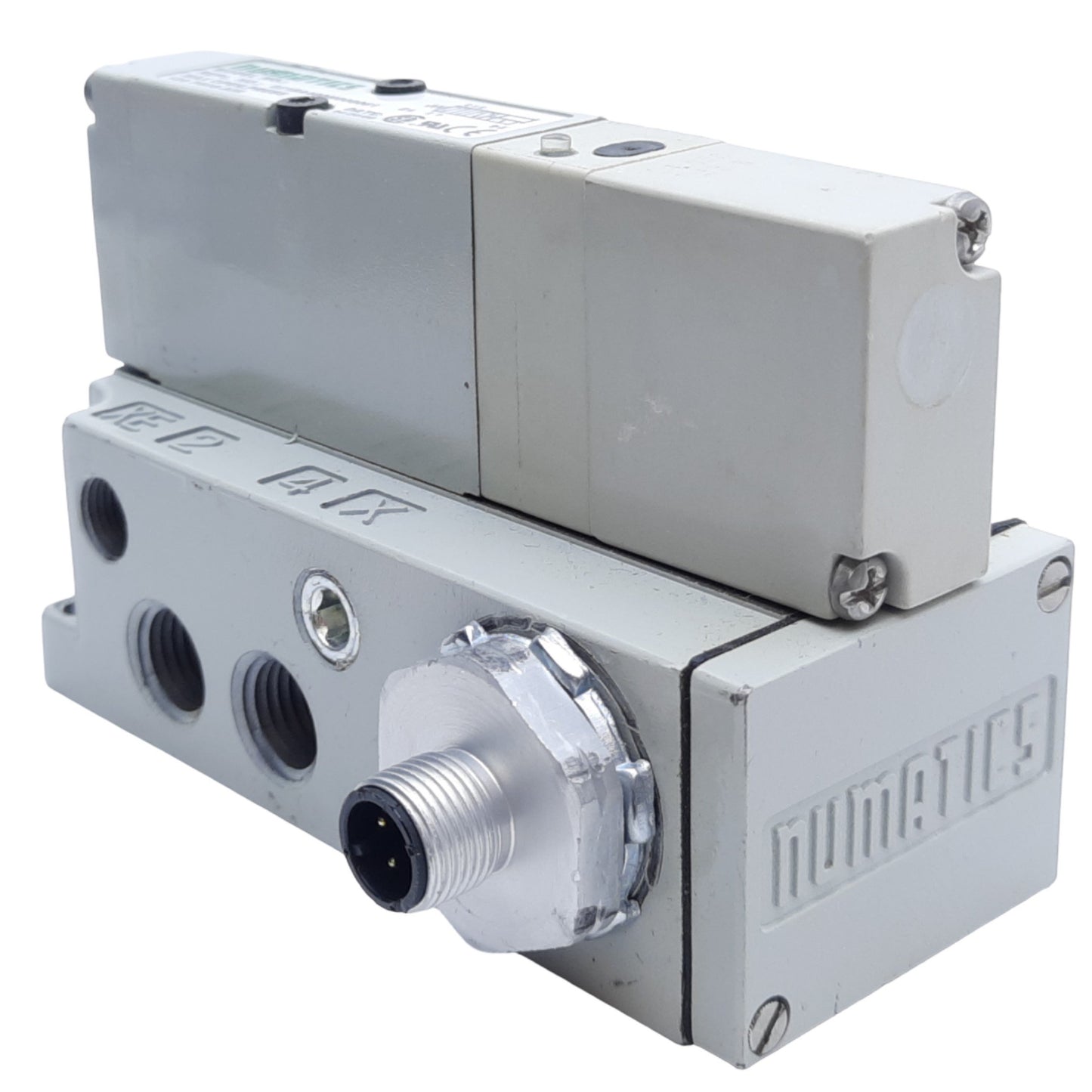 Used Numatics 052BA43AMN56Y61 Solenoid Valve & Base, Vac-150 Psi, 24V DC Coil