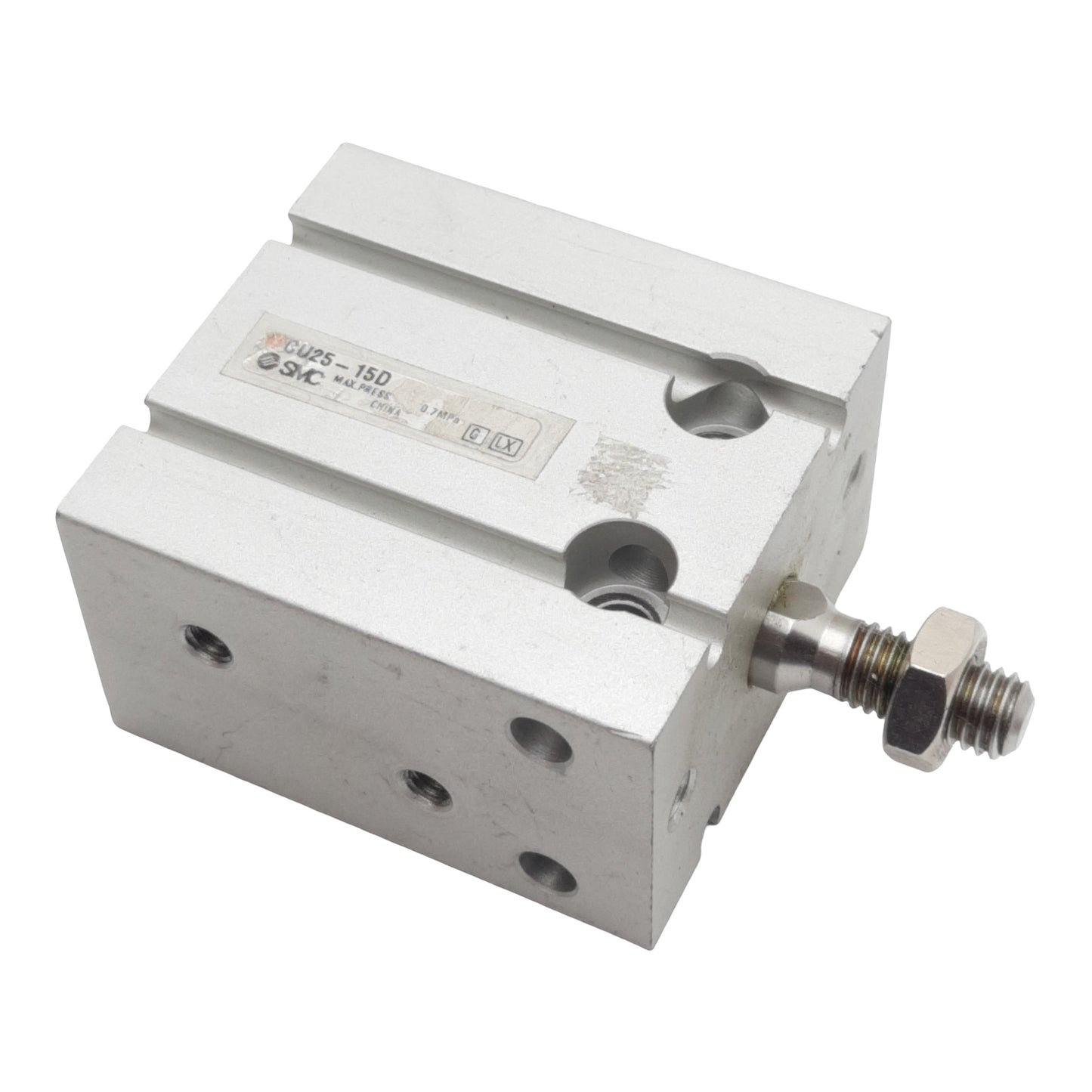Used SMC CU25-15D Compact Cylinder, ø25mm Bore, 15mm Stroke, 0.7MPa, M5 Ports