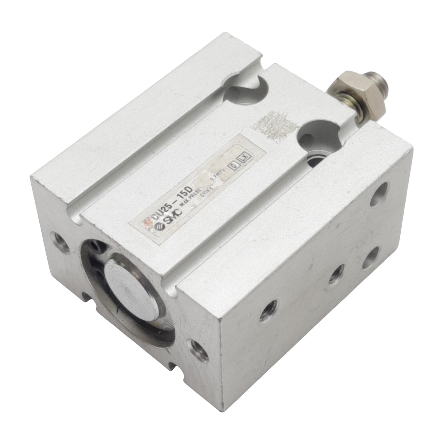 Used SMC CU25-15D Compact Cylinder, ø25mm Bore, 15mm Stroke, 0.7MPa, M5 Ports