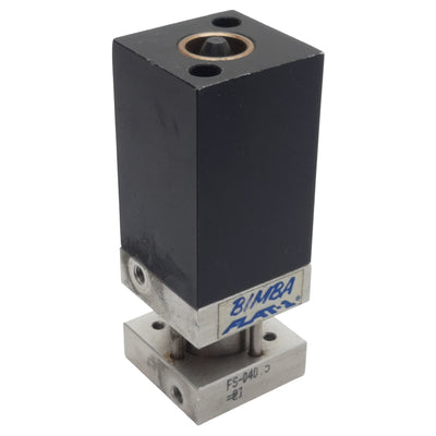 Used Bimba FS-040.5 Pneumatic Flat-1 Cylinder ø3/4" Bore, 1/2" Stroke, #10-32, 200psi