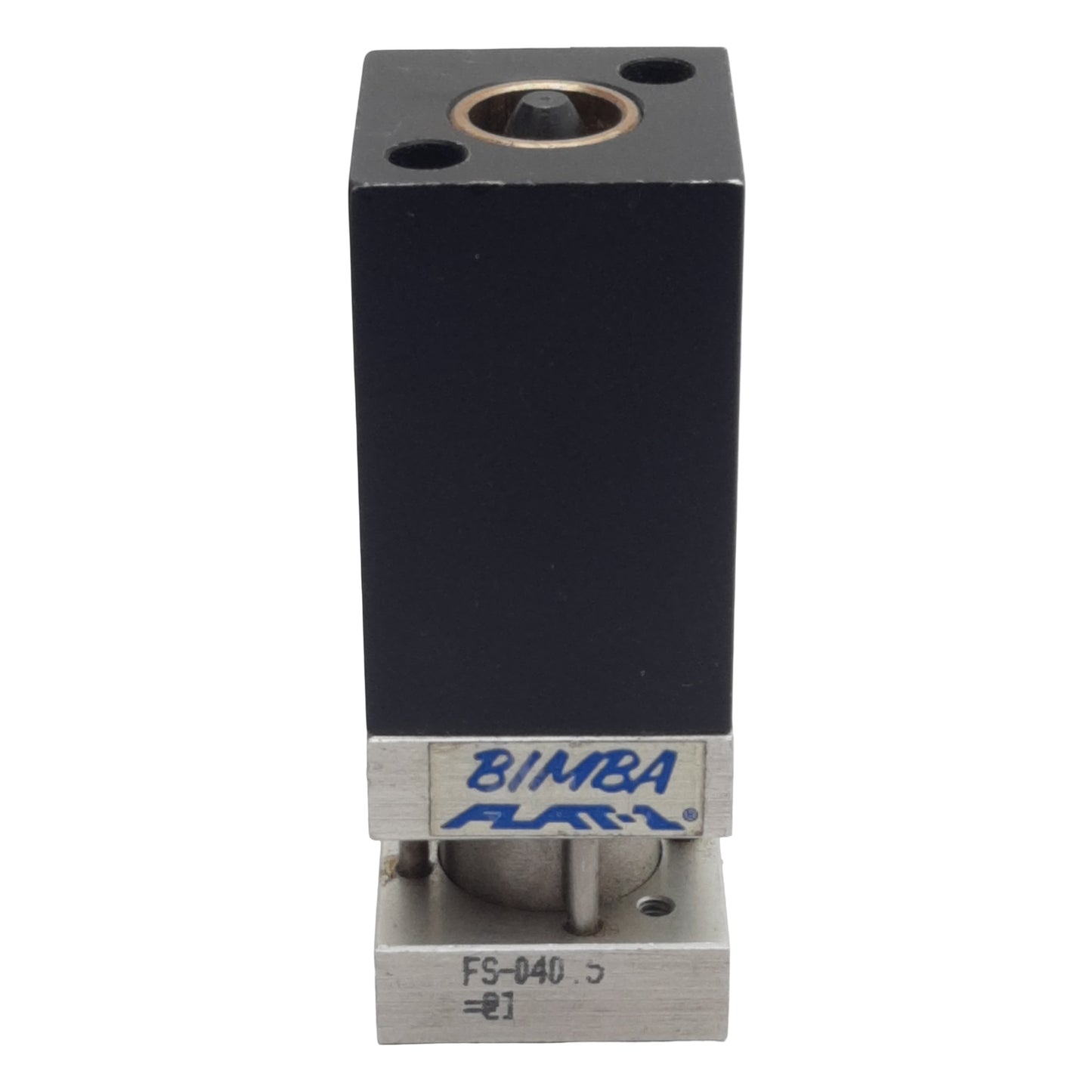 Used Bimba FS-040.5 Pneumatic Flat-1 Cylinder ø3/4" Bore, 1/2" Stroke, #10-32, 200psi