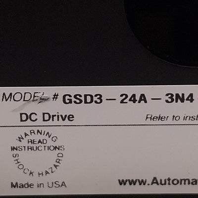 Used Automation Direct GSD3-24A-3N4 DC Drive, 12/24VAC Input, 0-12/24VDC Output