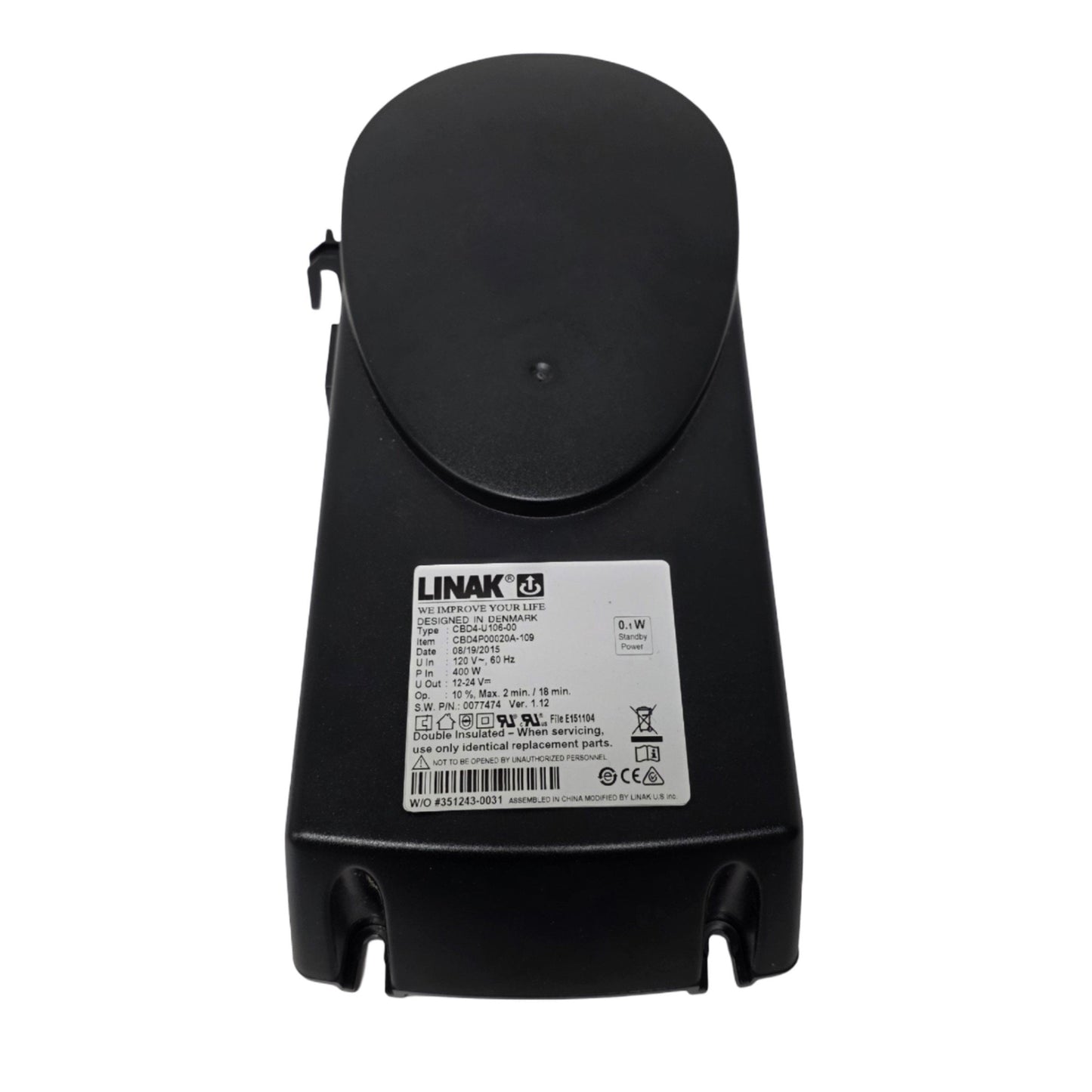 Used LINAK CBD4P00020A-109 Linear Actuator Controller 120VAC, 400W, 12-24VDC