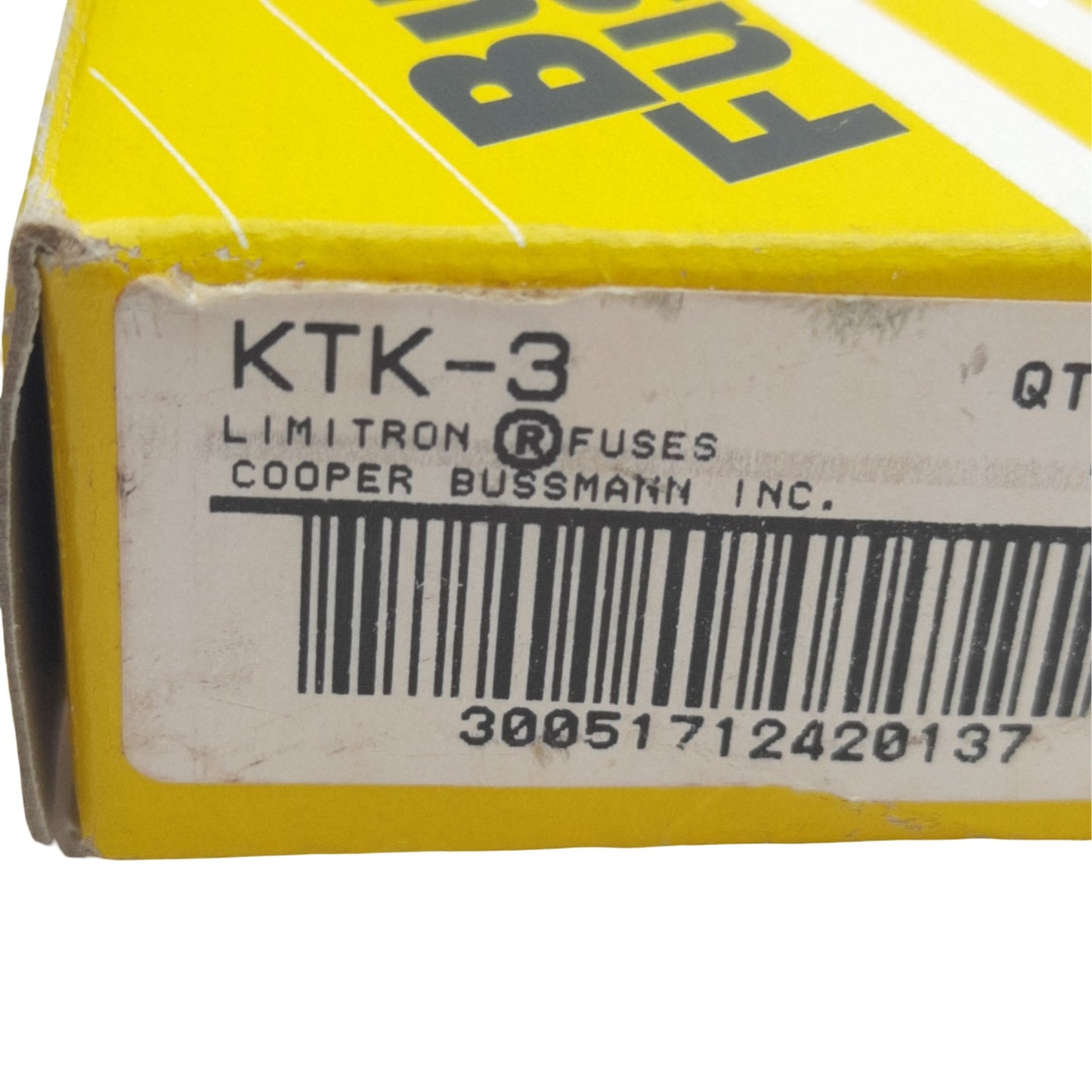 New Lot of 10 Bussmann KTK-3 Fast Acting Fuse, 3 Amps, 600VAC, 0.41in x 1.5in