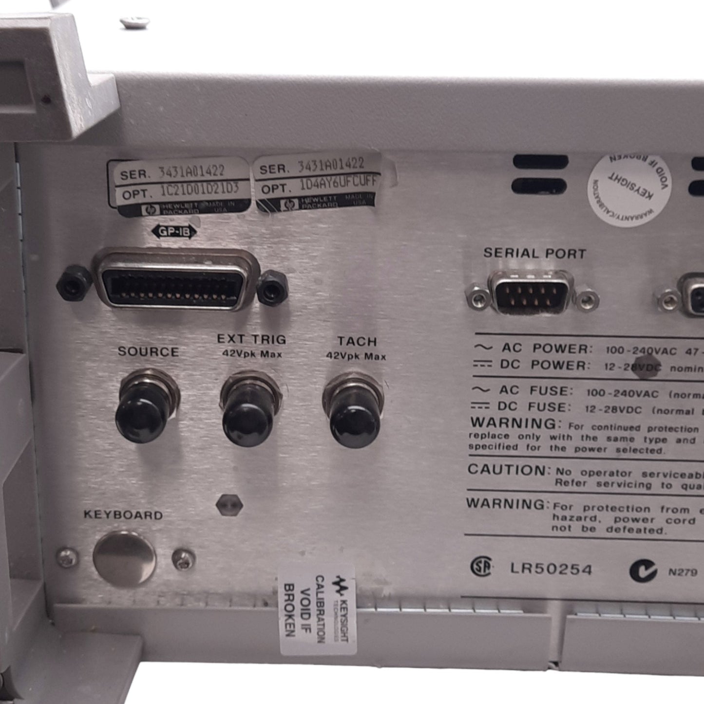 Used HP 35670A Dynamic Signal Analyzer, 1/2/4-Channel, 122μHz-102.4 kHz, 100-240VAC
