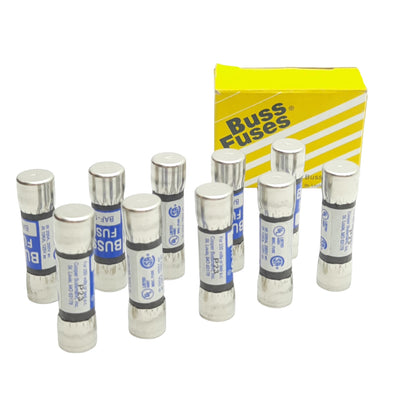 New Lot of 10 Bussmann BAF-10 Fast Acting Fuse, 10A, 250VAC, 13/32in x 1-1/2in