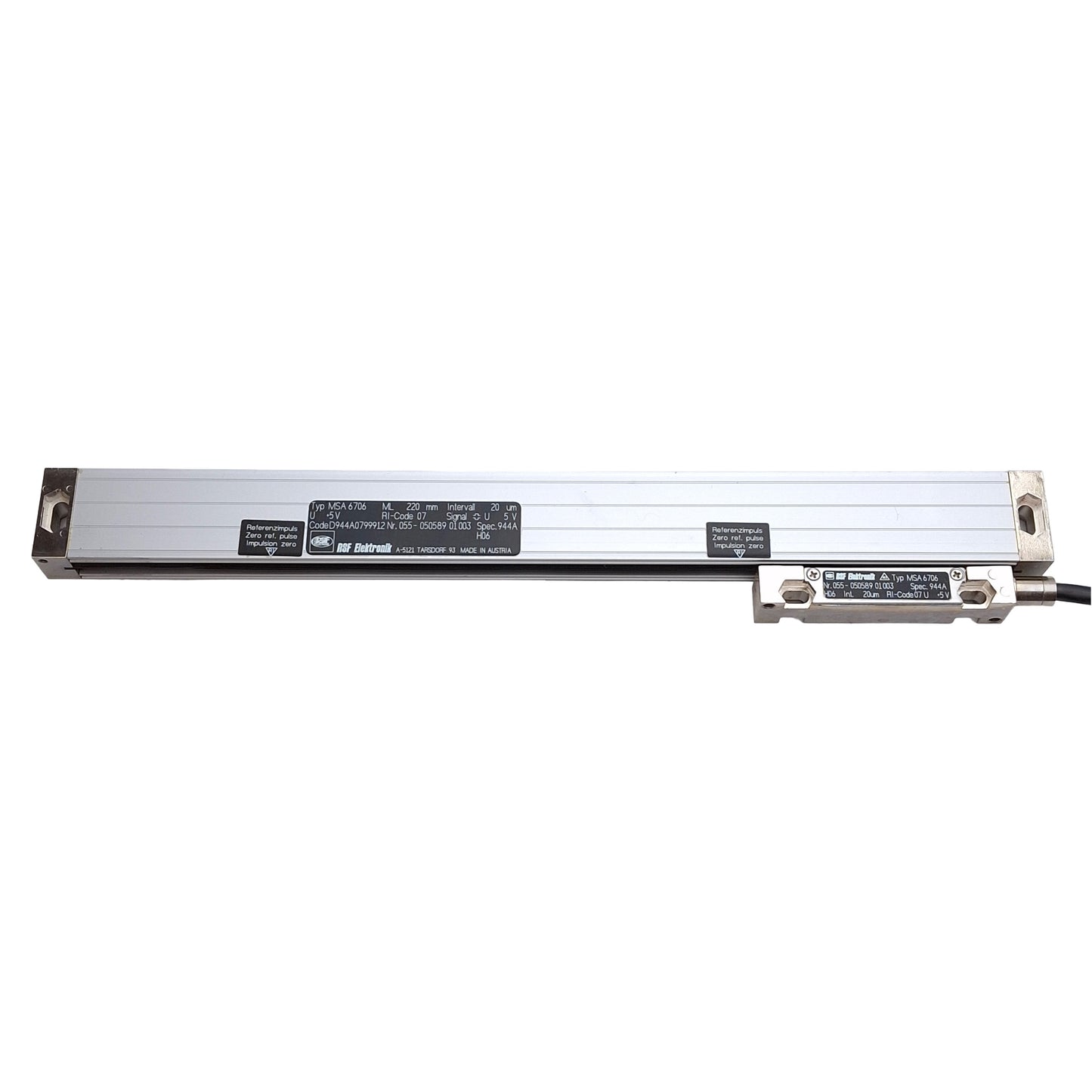 Used RSF Elektronik MSA 6706 Linear Encoder, 220mm, ±5µm Accuracy, Square Wave, 5VDC