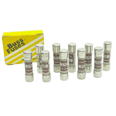 New Lot of 10 Bussmann KTK-2 Fast Acting Fuse, 2 Amp, 600VAC, 0.41in x 1.5in