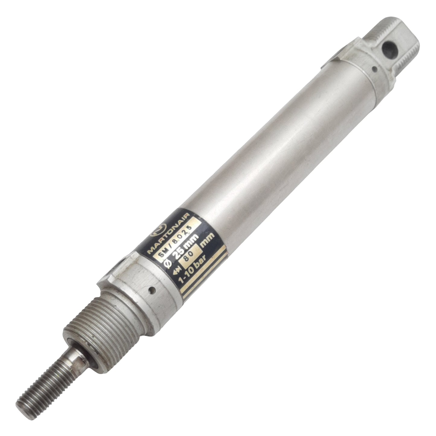 Used Martonair SM/8025 Pneumatic Cylinder, ø25mm Bore, 80mm Stroke, 1/8in NPT, 10bar