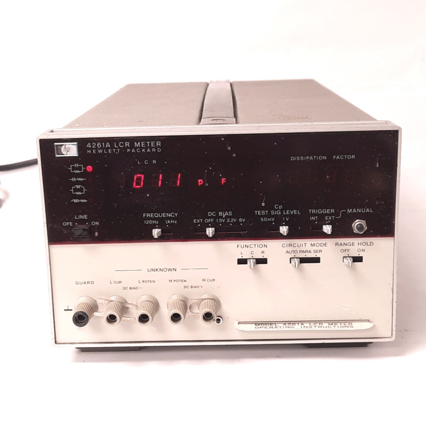 Used HP 4261A Digital LCR Meter, 3-1/2 Digit, 120Hz/1kHz, L-D/C-D/R, 40VA Max