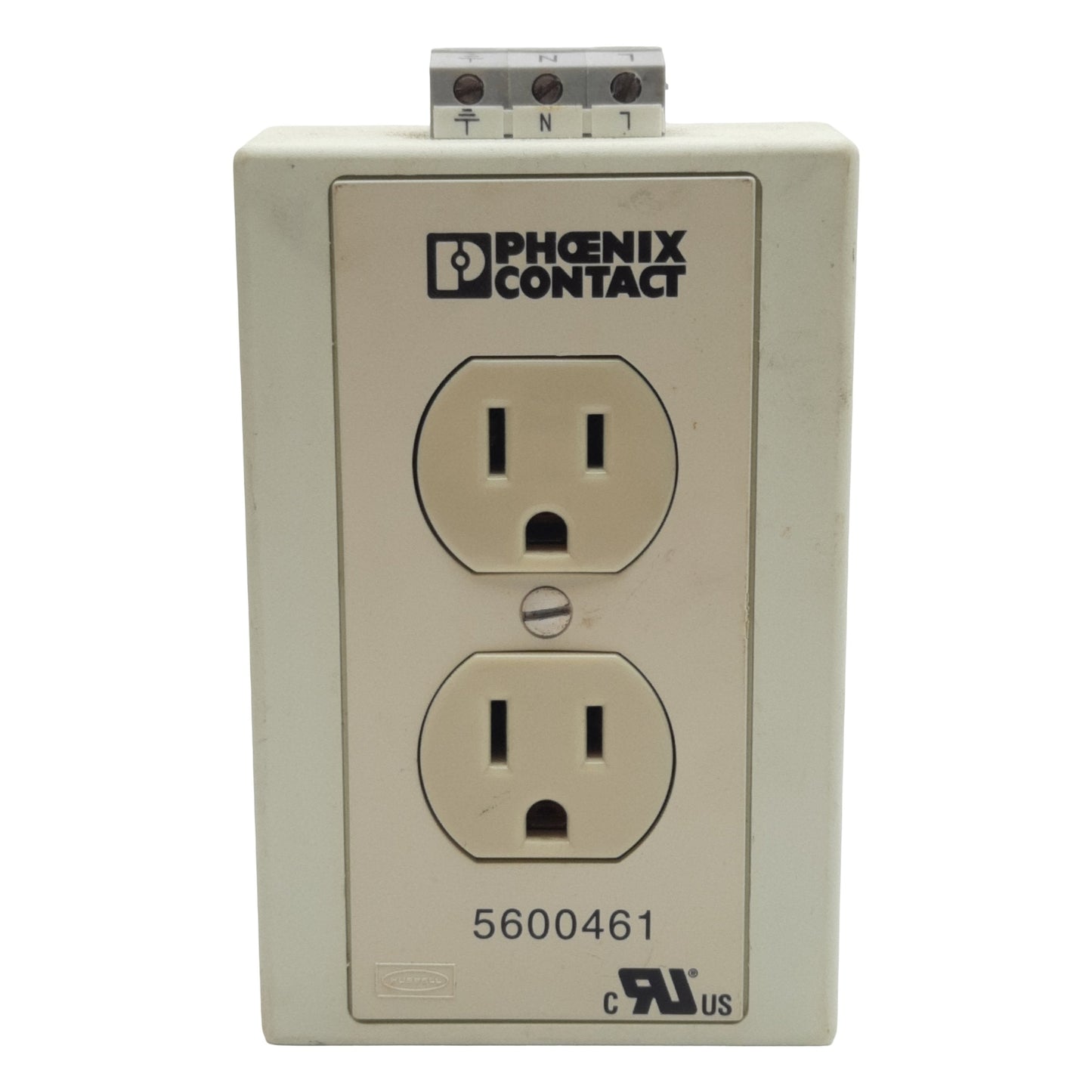 Used Phoenix Contact 5600461 Standard Duplex Receptacle, 6-Pole, 15A 120VAC, DIN Rail