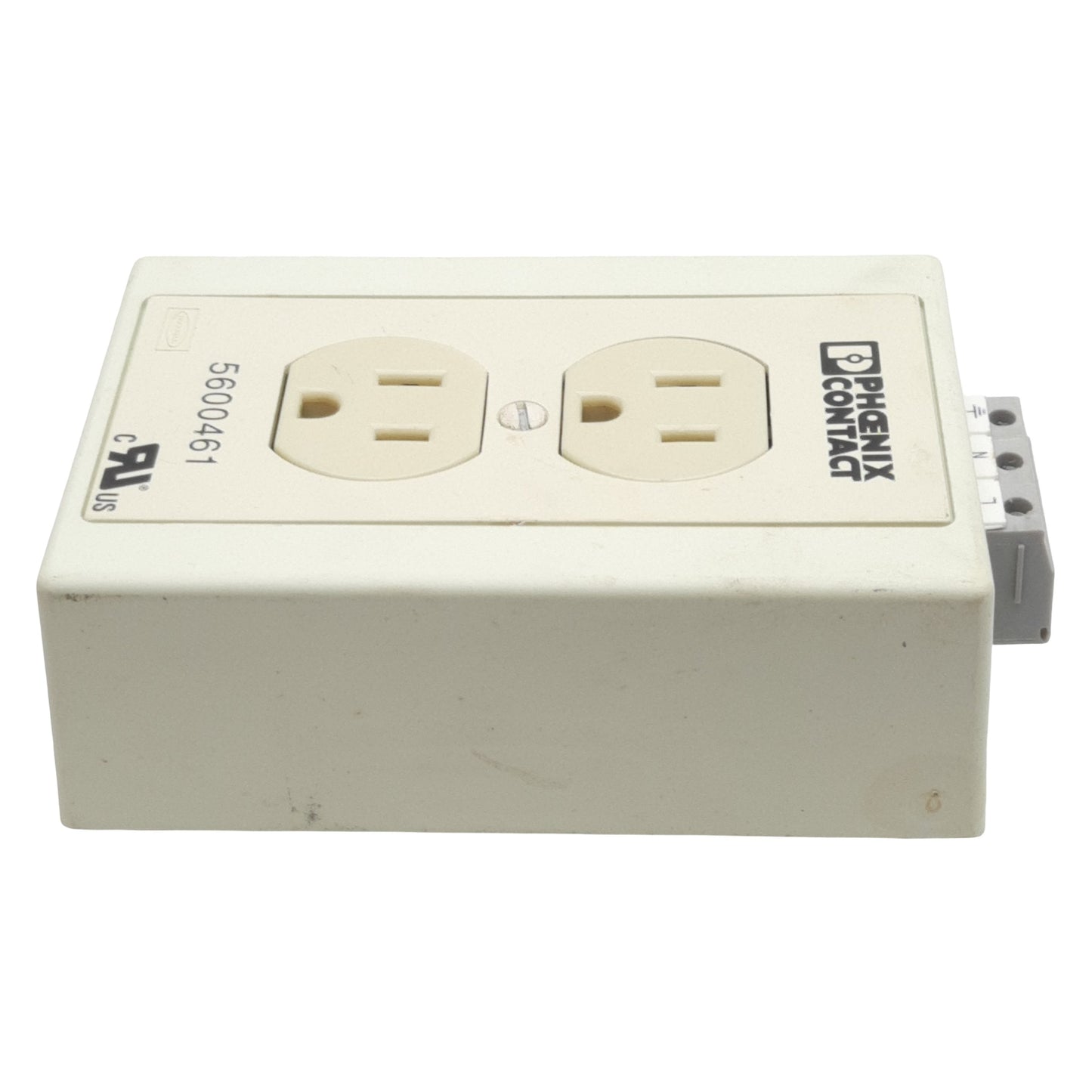 Used Phoenix Contact 5600461 Standard Duplex Receptacle, 6-Pole, 15A 120VAC, DIN Rail