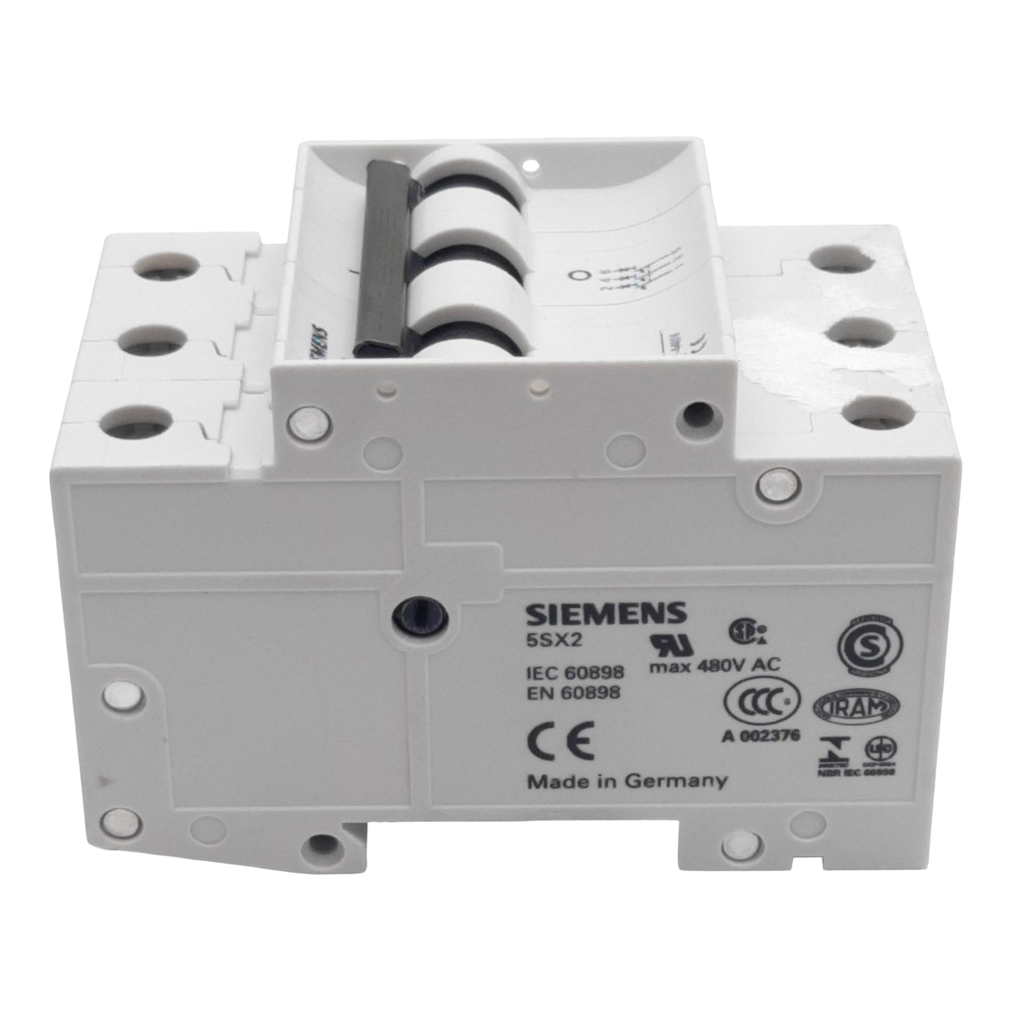 Used Siemens 5SX2330-7 Circuit Breaker, 3-Pole, 30A 480VAC, DIN Rail Mount