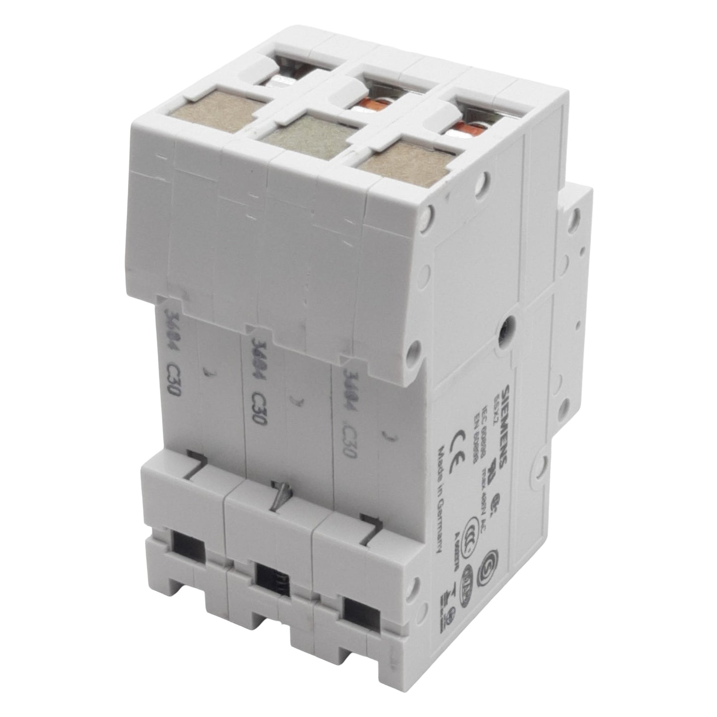 Used Siemens 5SX2330-7 Circuit Breaker, 3-Pole, 30A 480VAC, DIN Rail Mount