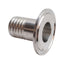Used Stainless Steel Sanitary Fitting, 1in Barb to 1in Tri-Clamp, ø0.870in ID