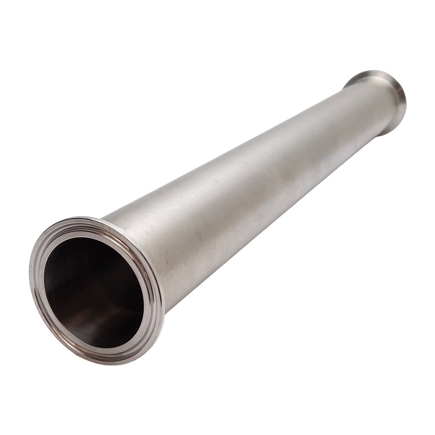 Used Stainless Steel Sanitary Pipe, ø2in OD, ø1.870in ID, 2in Tri-Clamp, 18in Long