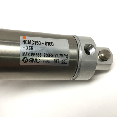 New – Open box SMC NCMC150-0100-XC6 Pneumatic Cylinder 1-1/2" Bore, 1" Stroke, Stainless Rod