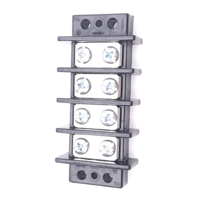 New Eaton TB400-04 Terminal Block Barrier Strip, 4-Position, 2-Row, 600VAC 75A Max