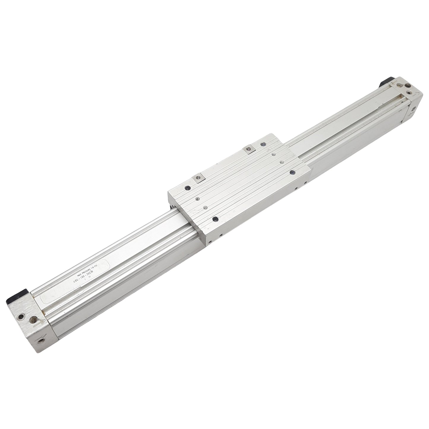 Used Bimba UBS-189-3XCM Rodless Cylinder, ø18mm Bore, 9in Stroke, #10-32, 2-8bar