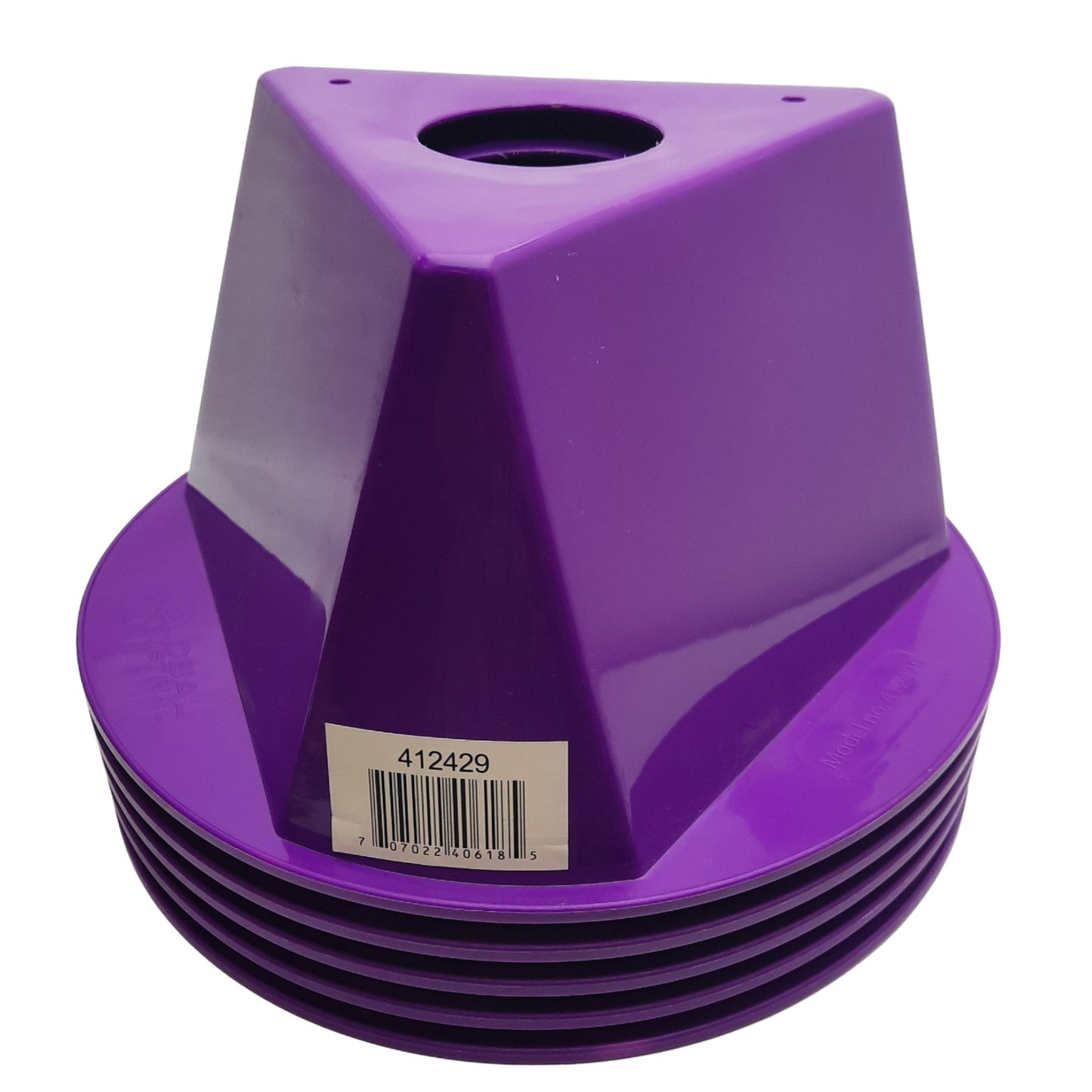 Used Lot of 5 Global Industrial 412429 Inventory Control Cone Purple, 5" x 10" x 10"