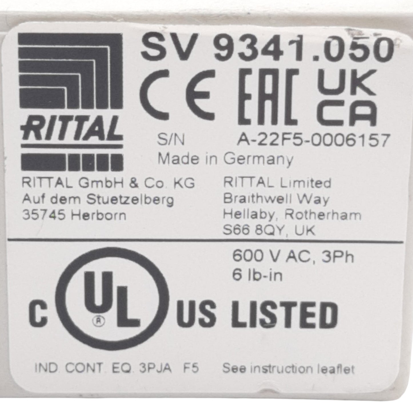 Used Lots of 4 Rittal SV9341.050 Busbar Support, 3-poles, 600VAC, 60mm spacing