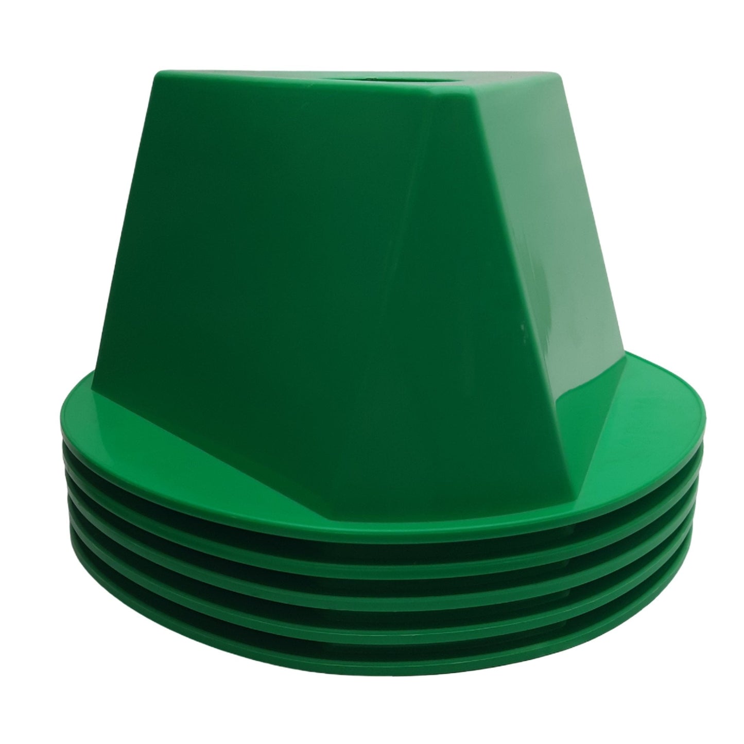 Used Lot of 5 Global Industrial 412423 Inventory Control Cone Green, 5" x 10" x 10"