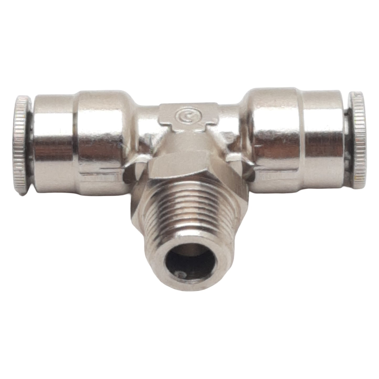 Used Lot of 5 Camozzi P6430-04-02 Swivel Branch Tee, ø1/4in Tube x 1/8in NPTF, 16bar