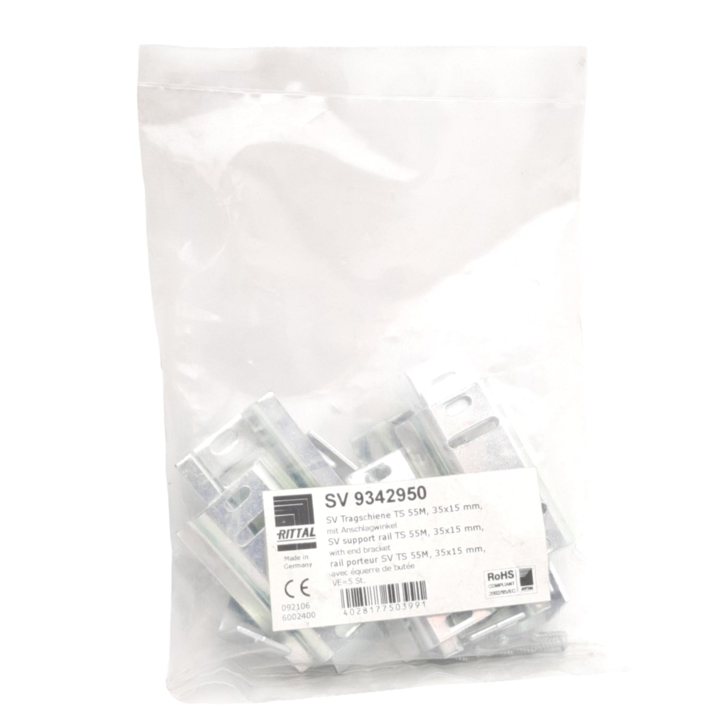 New Rittal SV9342950 Support Rail, Used With OM Adaptor/Support, 35mm x 15mm