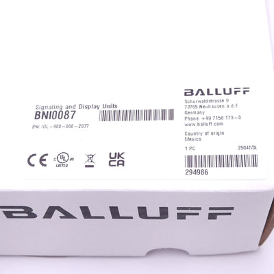 New Balluff BNI0087 Smart LED Signal Tower, IO-Link, M12 4-Pin, 24VDC, 95dB/m Max