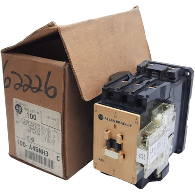 New Allen Bradley 100-A45NH3 Ser C IEC Contactor, 45A 600 VAC Max., 208VAC Coil