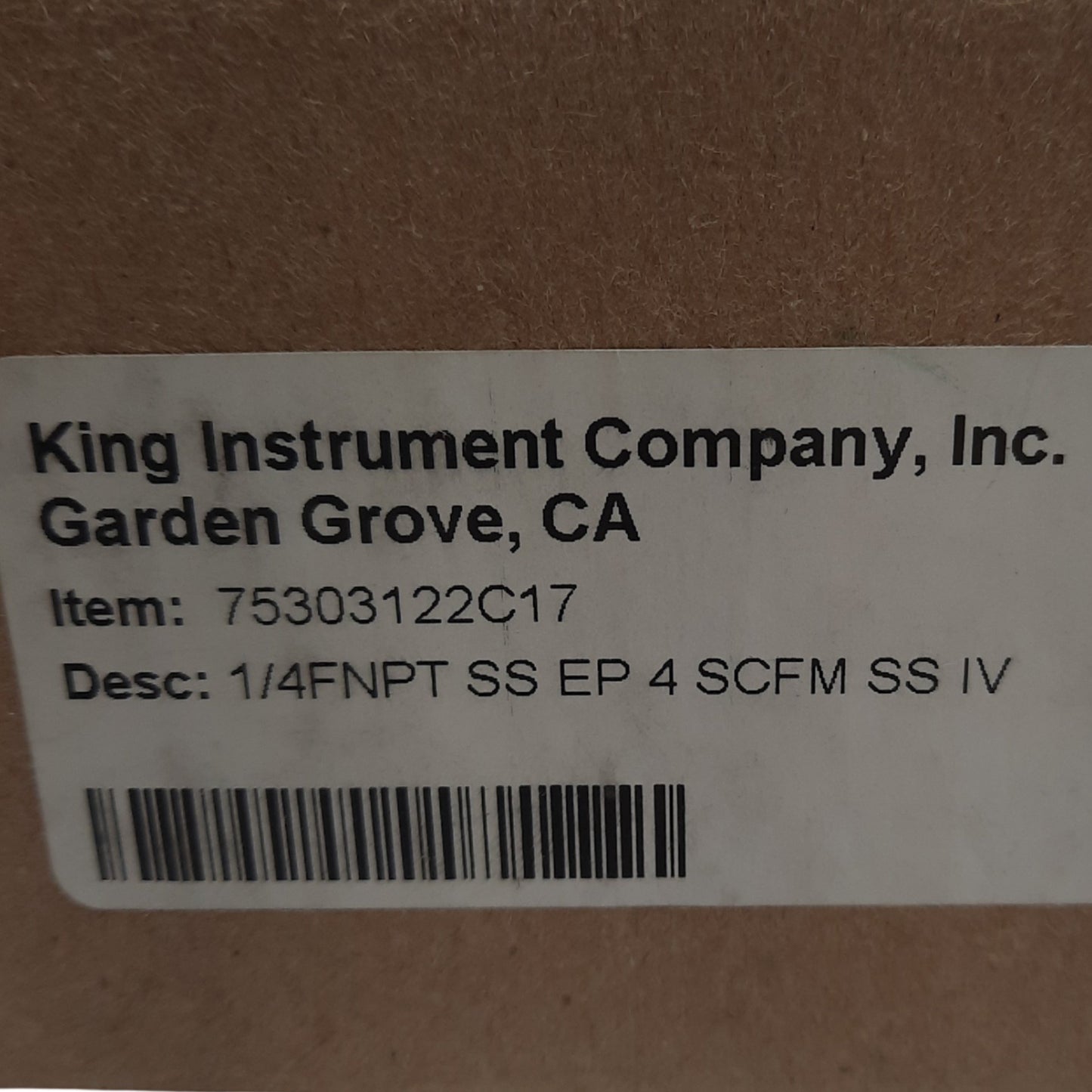 New King Instrument 75303122C17 Flowmeter, 1/4 F NPT, 100 PSI, 4 SCFM Air, 4" Scale